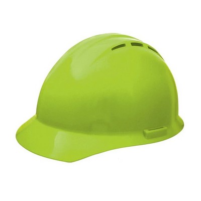 ERB 4PT Standard Vented Rachet Suspension Hard Hat- High Vis Lime