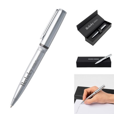 Hugo Boss Ballpoint Pen Gear Metal Chrome (Dual Branding)