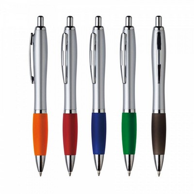 Stylus Ballpoint Pen w/Colored Rubber Grip