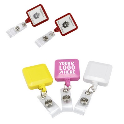 Plastic Retractable Square Badge Holder