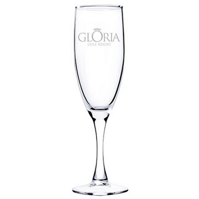 5.75 Oz. Deep Etch Champagne Glass w/Tapered Stem (Set Of 2)