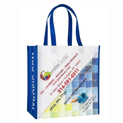 Custom 120g Laminated Non-Woven PP Tote Bag 13"x15"x8"