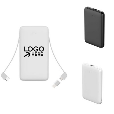 3-in-1 Built-in Cable Portable Power Bank