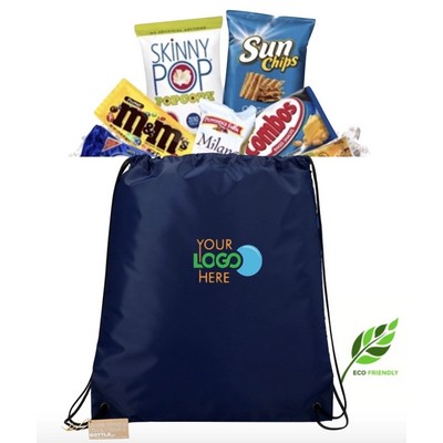 Eco Friendly Drawstring Bag with Snacks