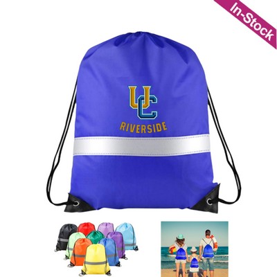 Drawstring Backpacks Bags with Reflective Strip