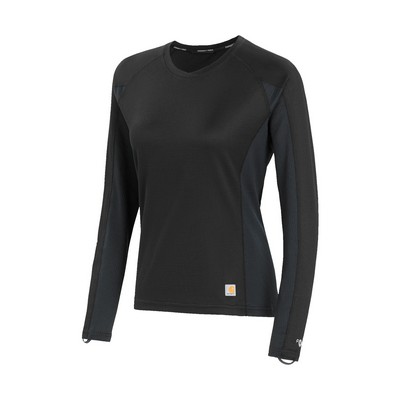 Carhartt® Women's Force Midweight Micro-Grid Base Layer Crewneck Shirt