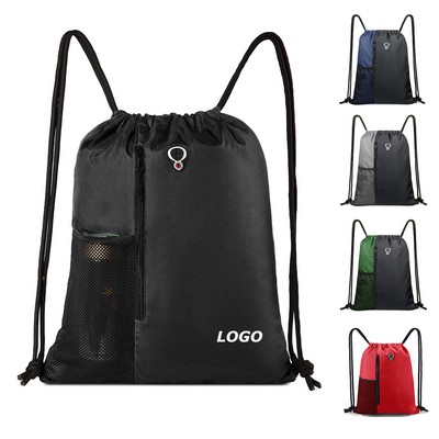 Gym Drawstring Backpack with Mesh Pocket