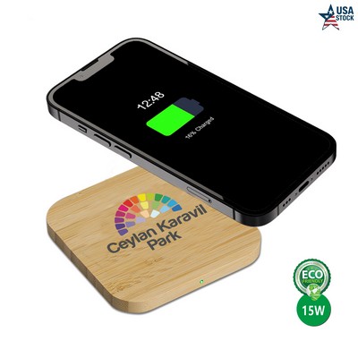 Eco-Friendly 15W Bamboo Wireless Charger