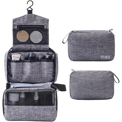 Heathered Hanging Toiletry Bag ( 9" X 7" X 3" )