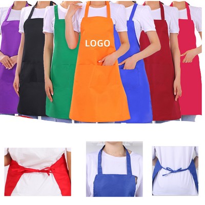 Adjustable Resistant Cooking Kitchen Apron With Pockets