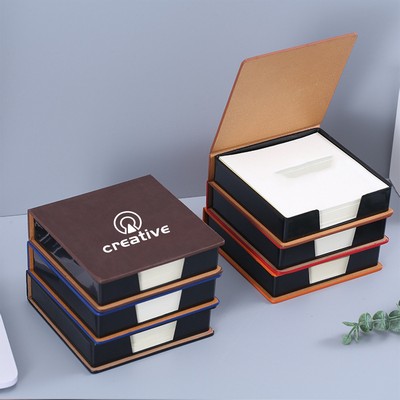 Desktop PU Memo Holder Sticky Note Box