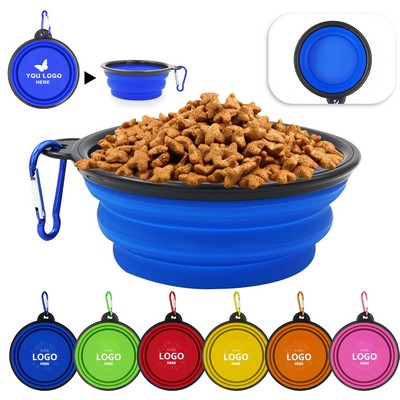 Full Color Pet Dog Bowl w/Carabiner