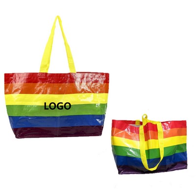 Rainbow Laminated Non-Woven Tote Bag