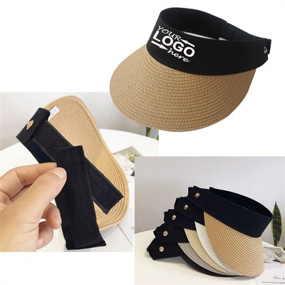 Straw Sun Visor Brim Summer Beach Hat