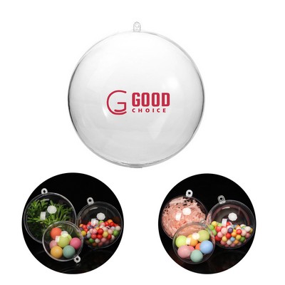 2 3/8''D Clear Plastic Fillable Ornaments Ball