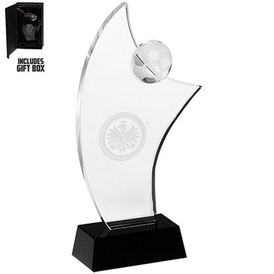 Soccer Crystal Glass Custom Awards