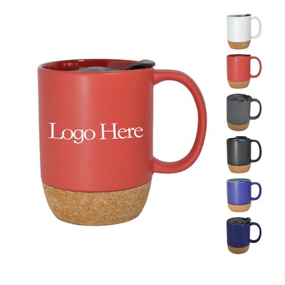 Coffee Mugs With Cork Bottom And Splash Proof Lid