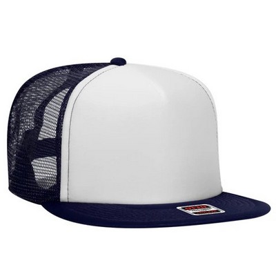 Otto High Crown Foam Trucker Snapback Cap w/Flat Bill