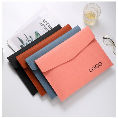 PU Leather Envelope File Folder with Snap Closure