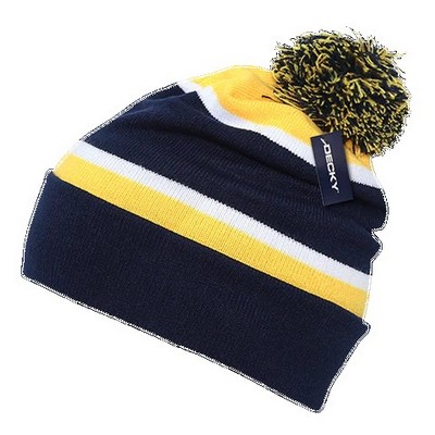 Decky Two Pom Pom Knit Beanie