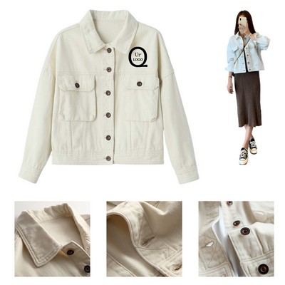 White Denim Jacket - L Size