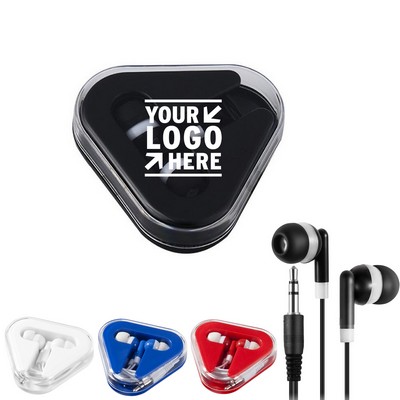 Ear Buds with Triangular Case