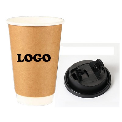 16Oz Disposable Double Wall Paper Hot Cup