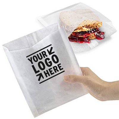 7"x 6"x 1" Plain Glassine Wax Paper Bag for Sandwiches