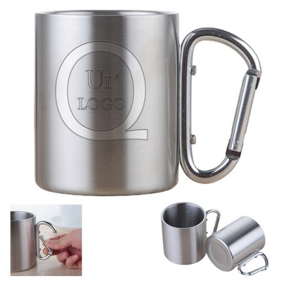 300Ml/10.14Oz Stainless Steel Carabiner Cup