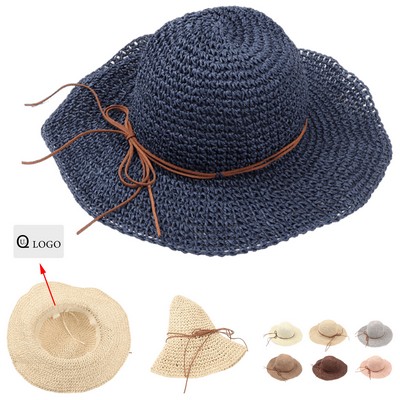 Women'S Wide Brim , Uv Protective Straw Hat