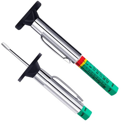 Dual-Sided Color Coded Tire Tread Depth Gauge