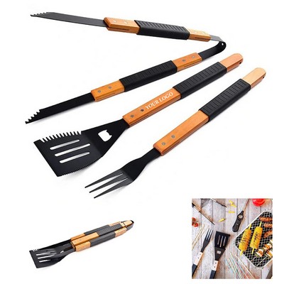 Wood Non-Stick Grilling Tool Set