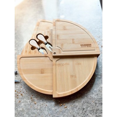 Compact Bamboo Cheese Board Set with Knife