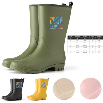 Waterproof Pvc Rubber Wide Calf Rain Boots for Outdoor Gardening Work Walking