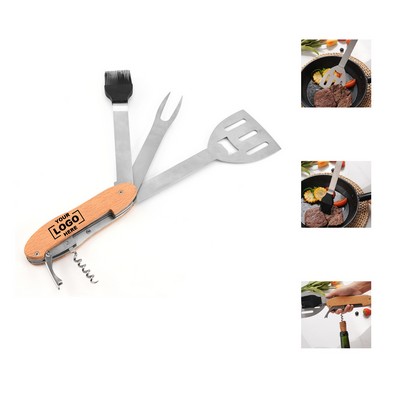 5-in-1 BBQ Grill Tool Set - Spatula, Fork, Brush