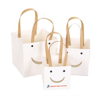 Transparent Valentine's Day Flower Kraft Square Tote Bag