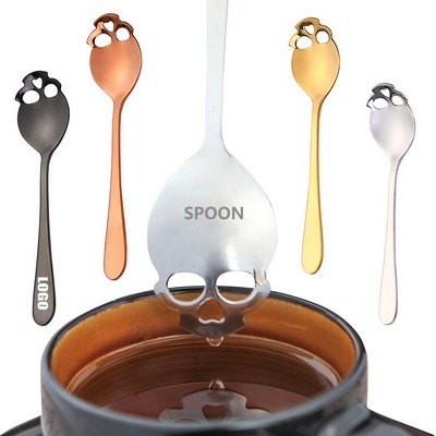 Skull Skeleton Shaped Steel Spoon