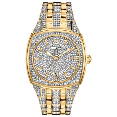 Bulova Watches Men's Crystal Collection, Gold-Tone Bracelet Watch