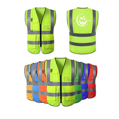 High Visibility Safety Vest With Reflective Strips