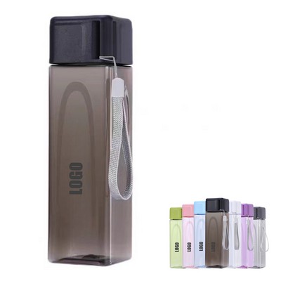 Square Portable Leakproof Plastic Water Bottle