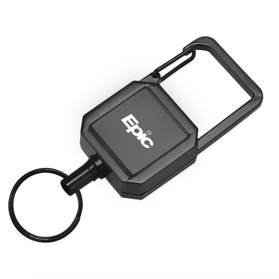 Retractable Badge Reel Keychain W/ Carabiner