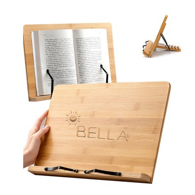 Adjustable Bamboo Book Stands Cookbook Holder