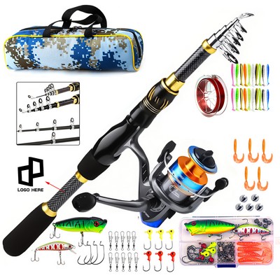 70.86 Inch Sea Pole Set Long Cast Pole Fishing Wheel Rod Bag Set