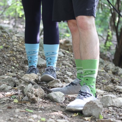 Patterned Hiking Socks - Stylish Comfort for Trail Adventures - American Made