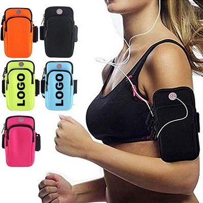 Sports Neoprene Polyester Armband Running Gym Phone Holder w/Earphone Hole