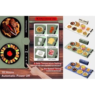 Food Warming Mat Electric Warming Tray Roll Up Food Warmers for Parties Buffet-Large Size