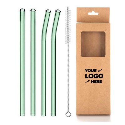 Reusable Glass Straws Set