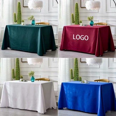 Rectangle Washable Polyester Tablecloth Waterproof Table Cover Usable Cloth for Dining, Kitchen