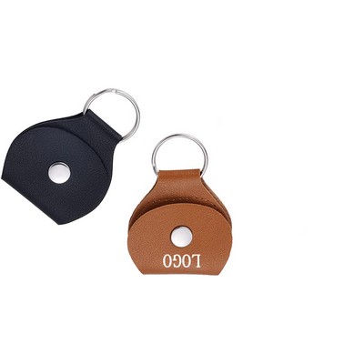 PU Leather Guitar Pick Keychain Holder