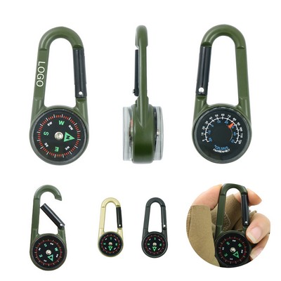 Zinc Alloy Double-Sided Carabiner Compass